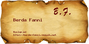 Berda Fanni névjegykártya