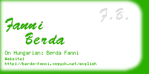 fanni berda business card